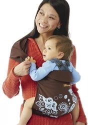 wearing a baby sling