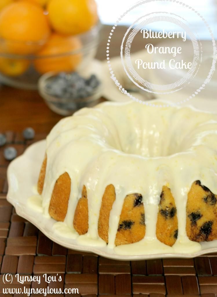orange blueberry buttermilk pound cake with orange glaze