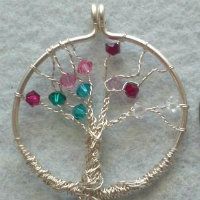 Custom, Tree of Life, Swarovski Crystal, Birthstone Pendant, FREE PRIORITY SHIPPING