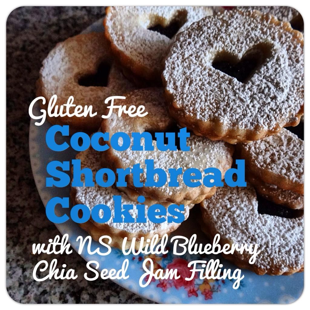 Gluten Free Coconut Shortbread with NS Wild Blueberry Chia Seed Jam Filling