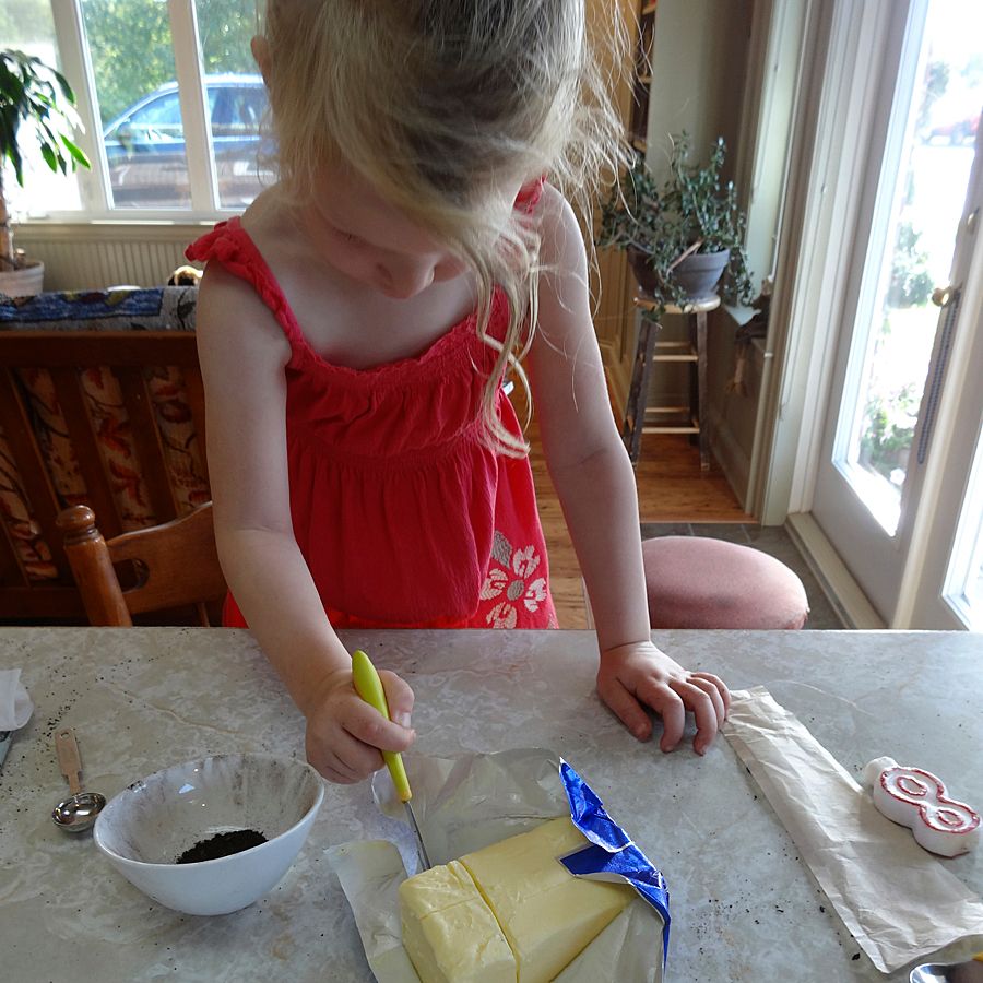 Addison measuring butter