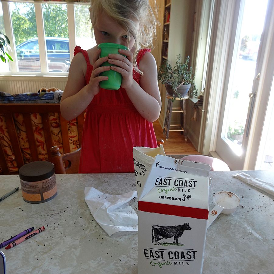 Addison enjoying East Coast Organic Milk