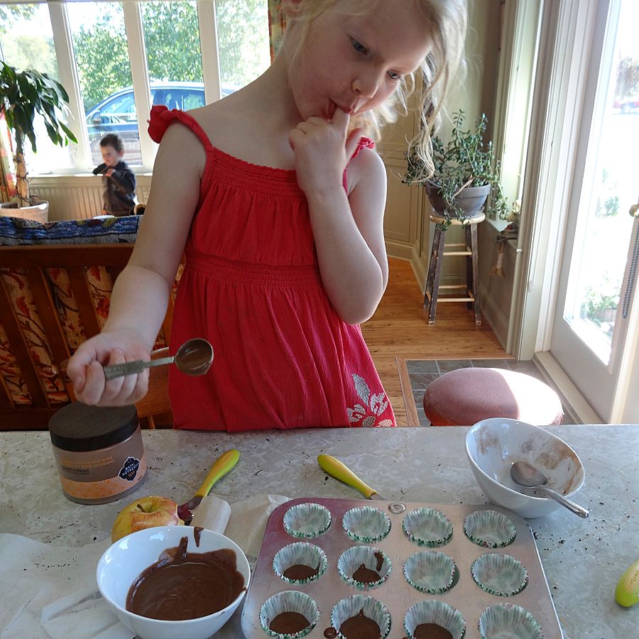 Addison baking cupcakes