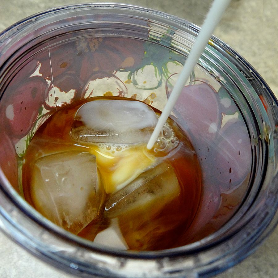 add milk or cream to iced coffee