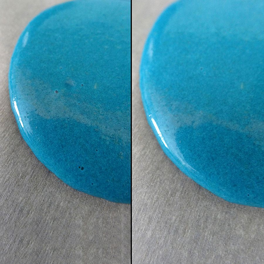 before and after macarons with air bubbles