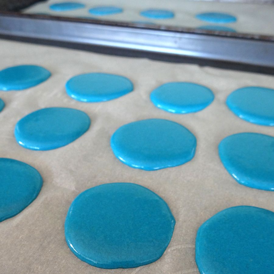 trays of macarons resting