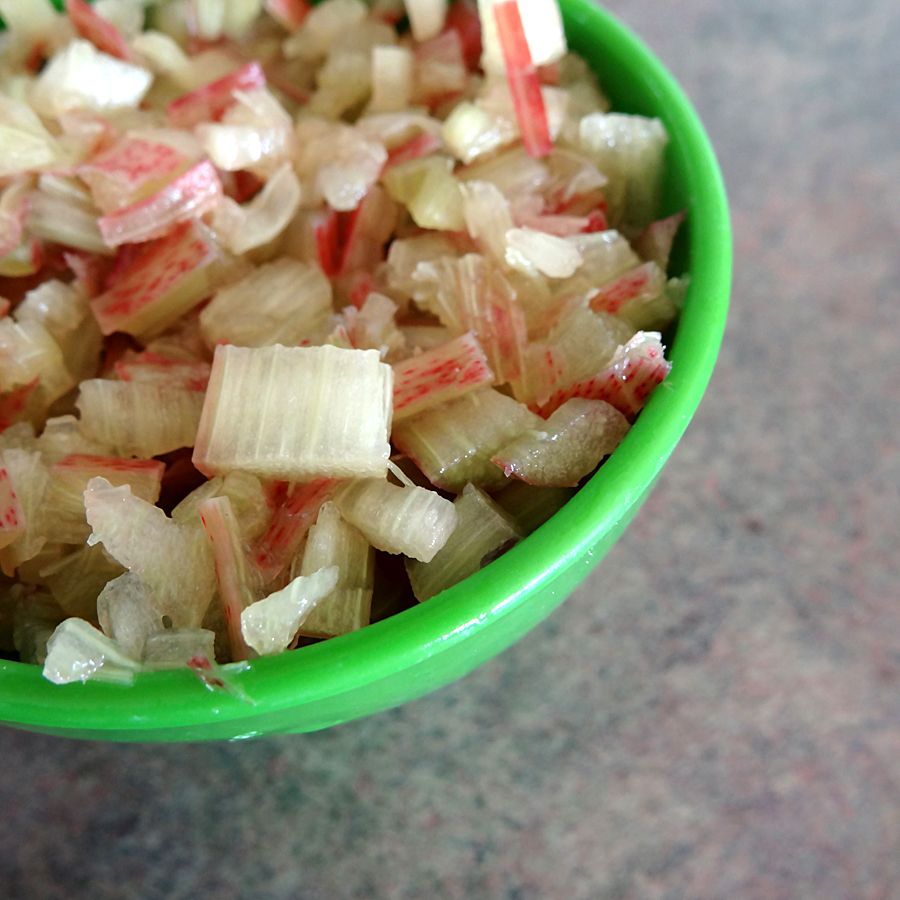 diced rhubarb