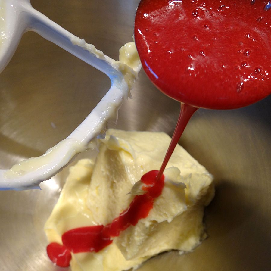 strawberry puree and butter