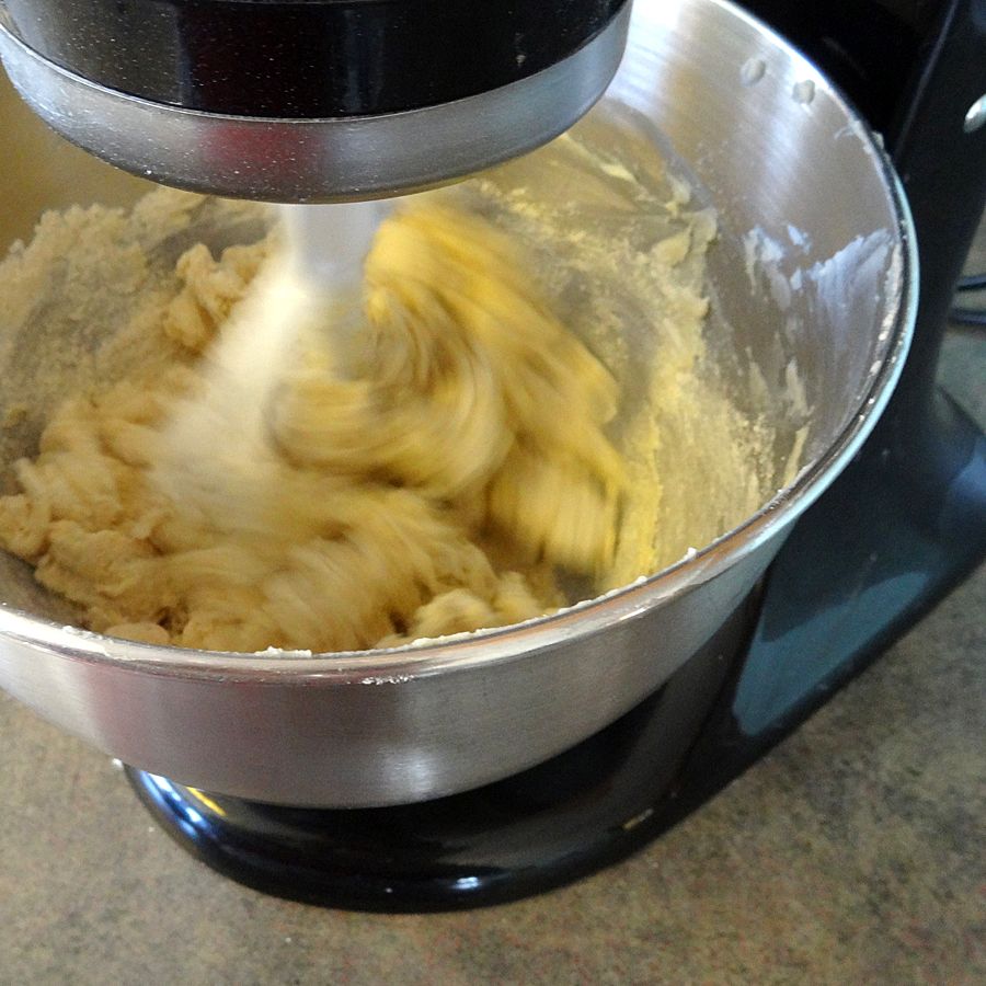 Mix cookie dough until just blended.