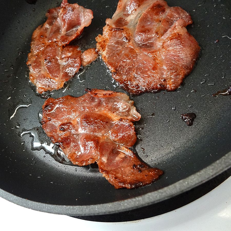 frying bacon