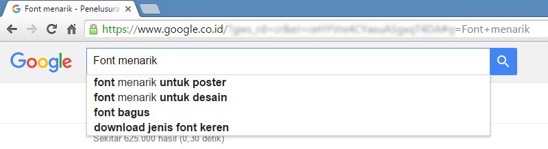 Mencari Font di Google