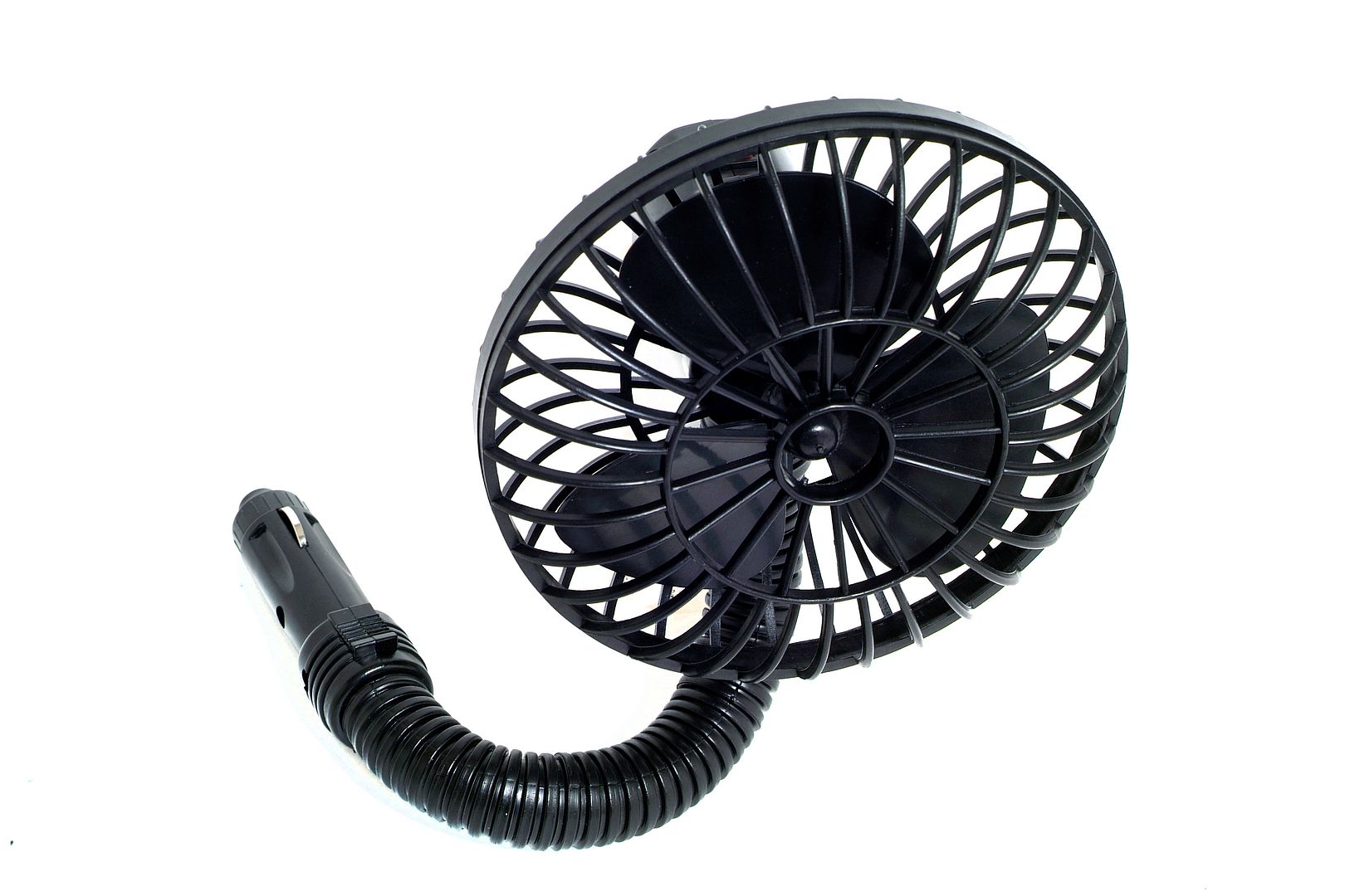 Plixio 12V DC Car Fan Plugs Into Cigarette Lighter 360 Degree Adjustable AC eBay