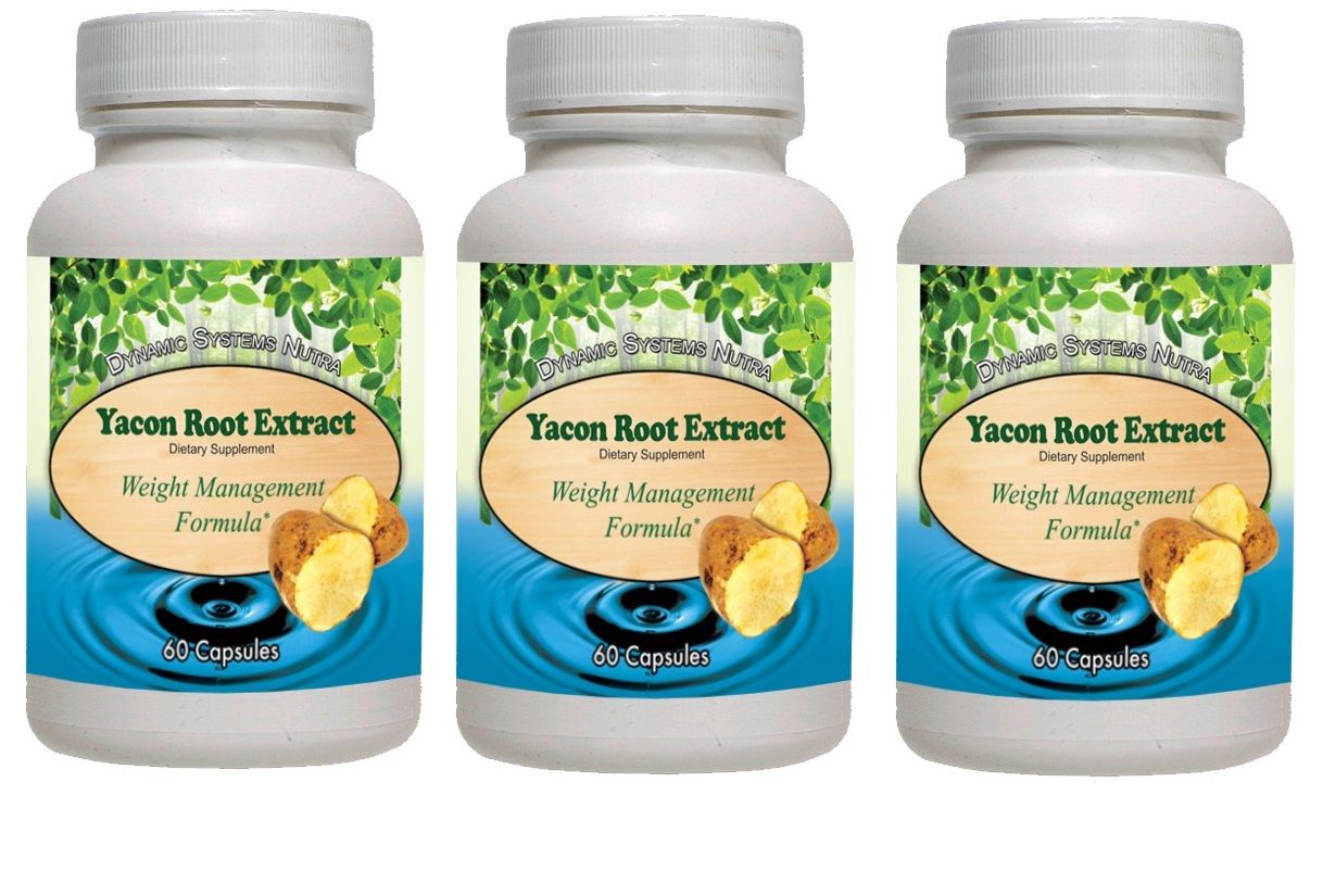 3 Pack Yacon Root Raw Extract Weight Loss All Natural Pure 1000mg