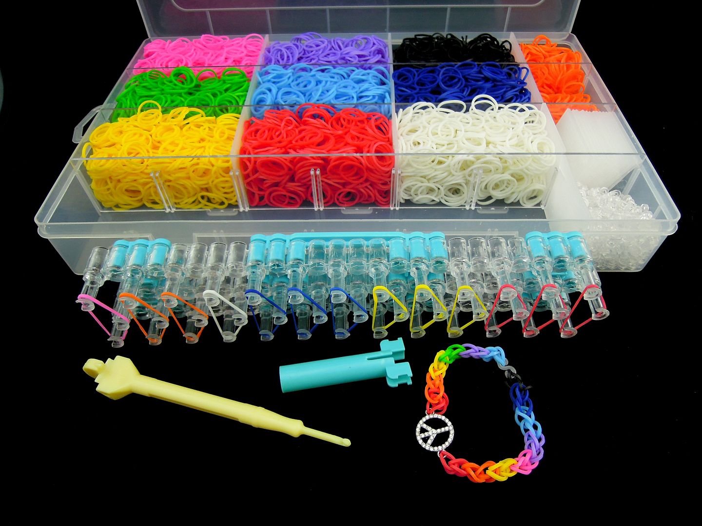 6600 Loom Band Kit w Loom Board 275 S Clips and Tool Bracelet Maker Royal