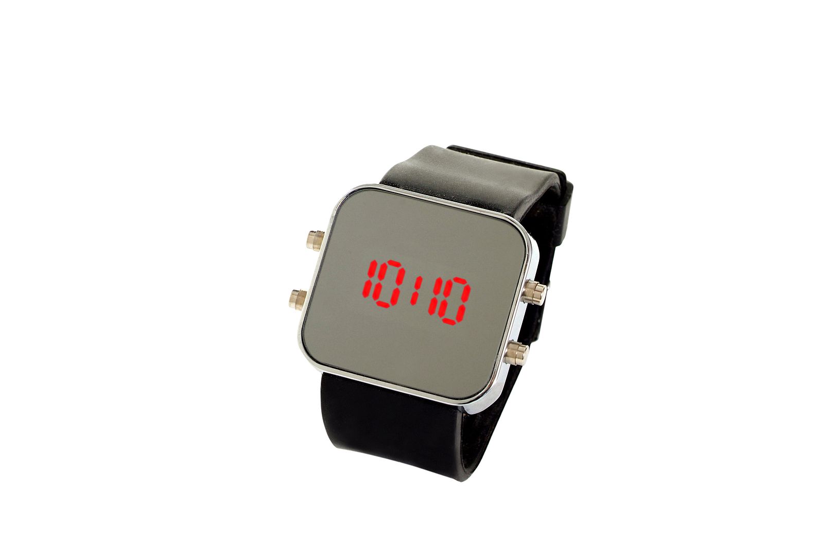 Led Mirror Watch Unisex Fashionable Gel Silicone Sport Time Date Jelly