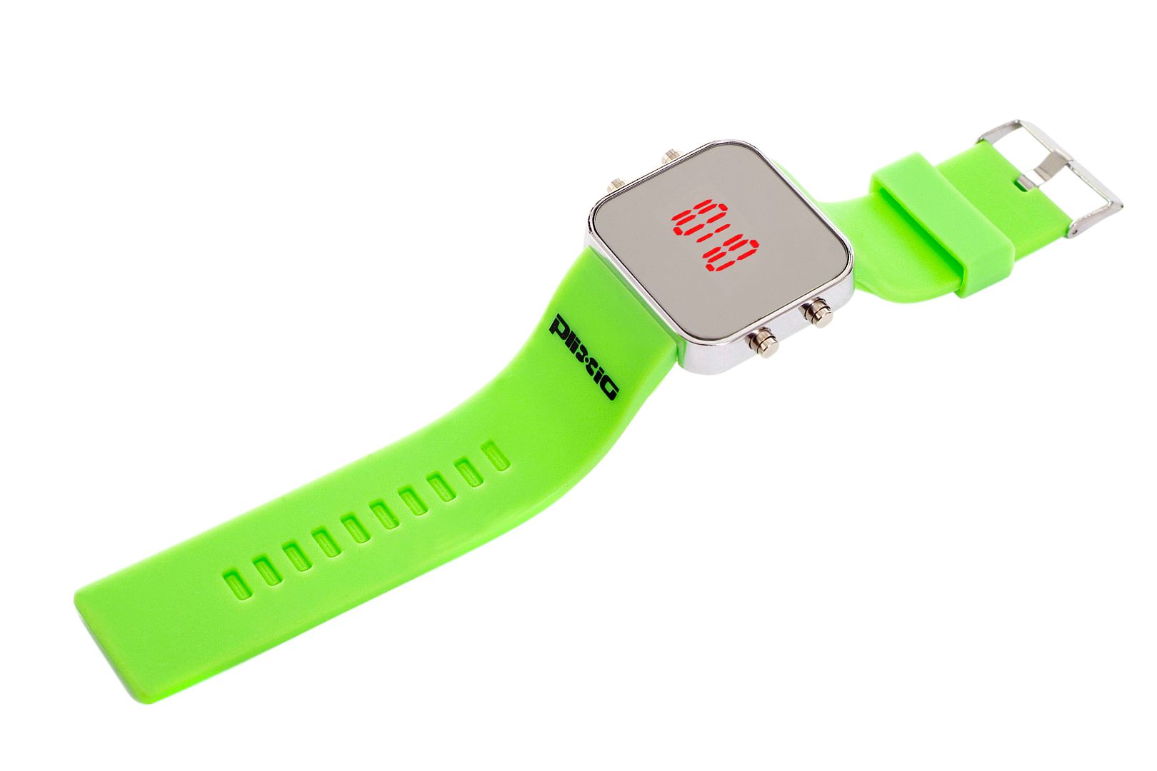 Led Mirror Watch Unisex Fashionable Gel Silicone Sport Time Date Jelly