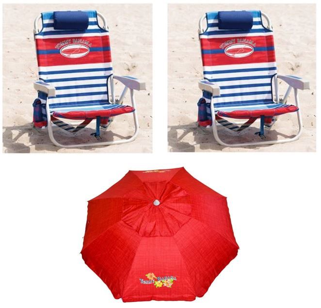 Tommy Bahama 2017 COMBO PACK 1 Umbrella + 2 Beach Chairs (VARIOUS COLORS) eBay