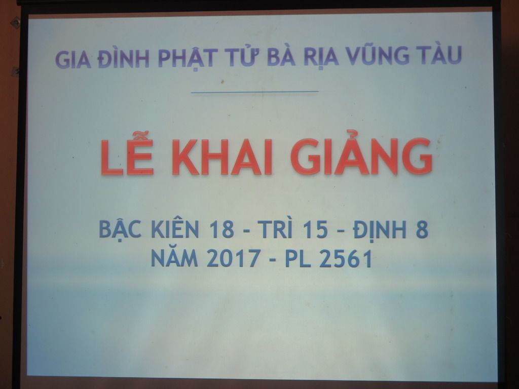 BHD GĐPT Bà Rịa Vũng Tàu  khai khóa bậc học Kiên- Trì- Định năm 2017.