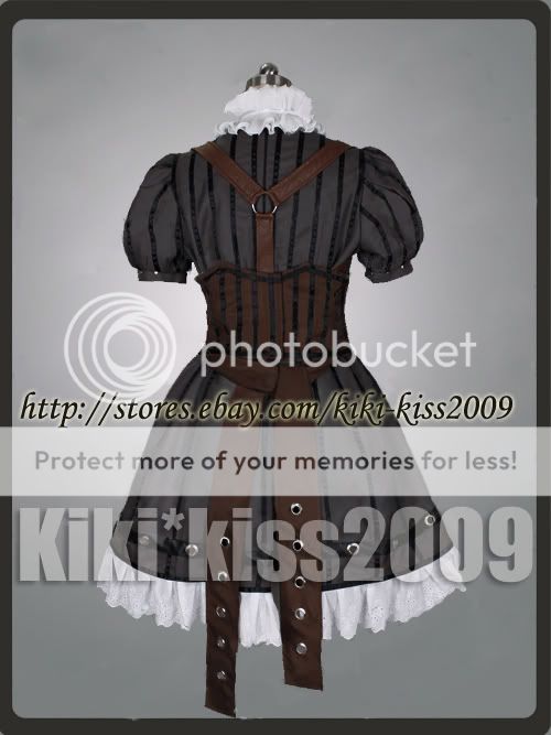 Gothic Lolita Punk Gray Dress Alice Madness Returns Cosplay Custom 